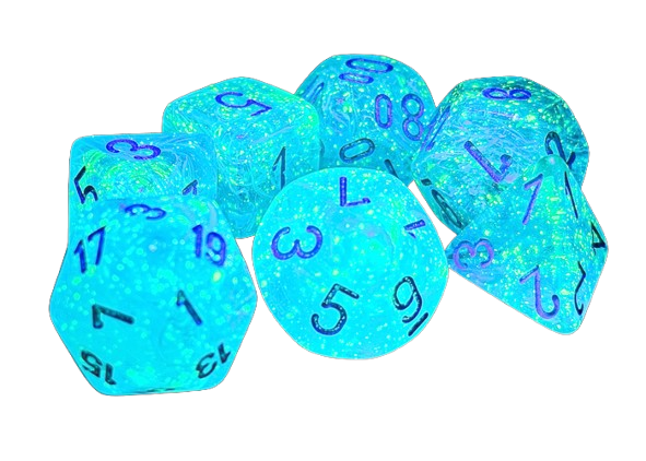 CHX22566: Luminary Mega-hedral Sky/silver Luminary 7-Die Set