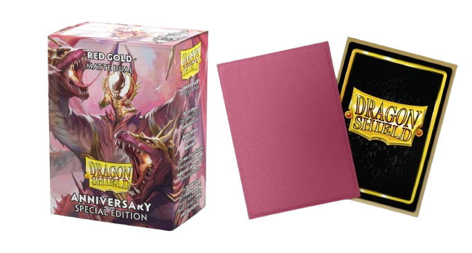 Dragon Shields (100) Matte Dual - 25th Edition Red/Gold