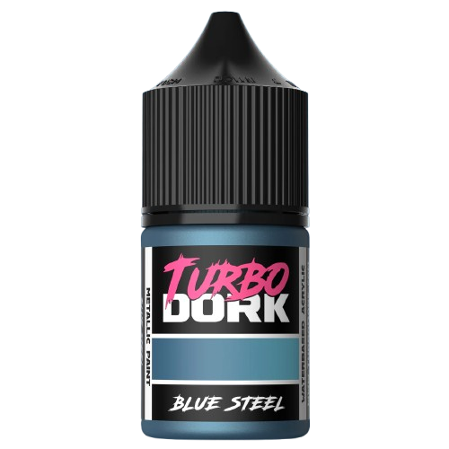 Turbo Dork Paints: Blue Steel Metallic Acrylic Paint 22ml Bottle