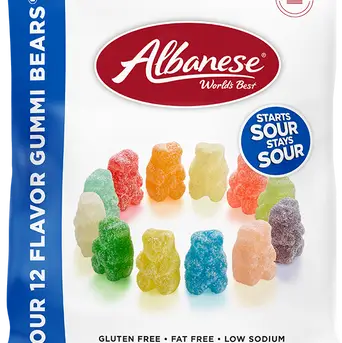 Albanese Sour Gummi Bears 12 Flavor 7.0oz