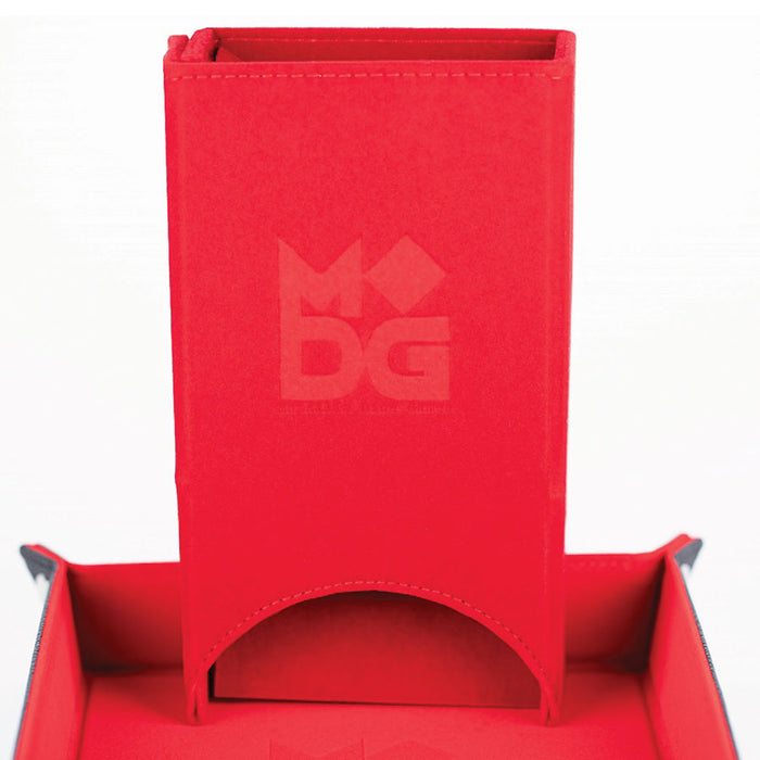 Fold Up Velvet Dice Tower: Red