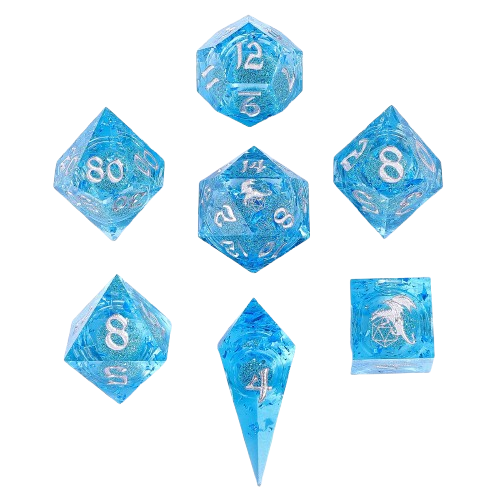 Sharp Edge Liquid Core RPG Dice Set - Aqua