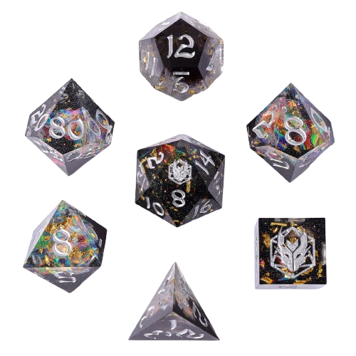Captured Magic Sharp Edge Resin Dice Set-Galactic Dust