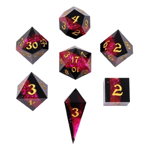 Captured Magic Sharp Edge Resin Dice Set-Radiant Path