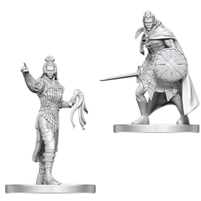 Dungeons and Dragons Nolzur`s Marvelous Unpainted Miniatures: W29 Drow Elite Warrior and Drow Priestess of Lolth