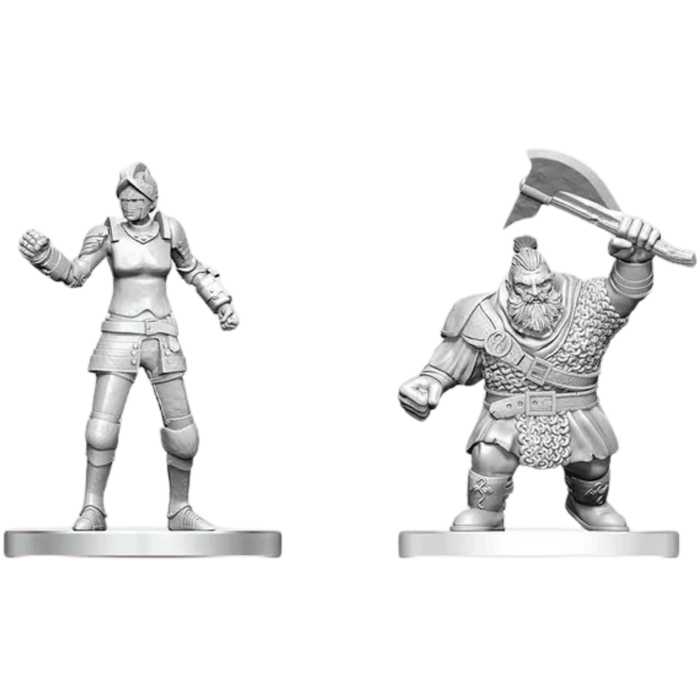 Dungeons and Dragons Nolzur`s Marvelous Unpainted Miniatures: W29 Cultist of Bane and Dwarf Zhentilar Soldier