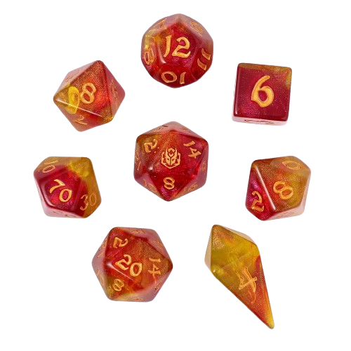 8pcs RPG dice set-Phoenix Feather