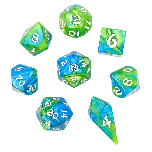 8pcs RPG dice set-Verdent Stream