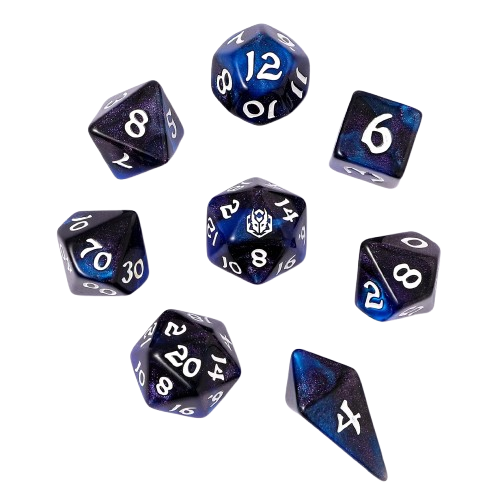 8 PCS Polyhedral RPG Dice set - Knight Night