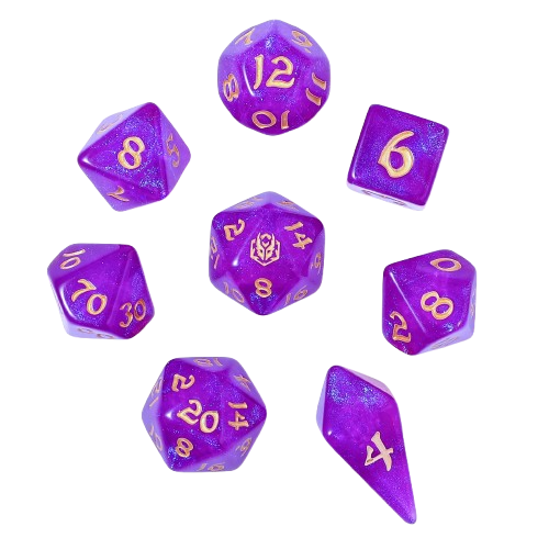 8 PCS Polyhedral RPG Dice set - Hex Appeal