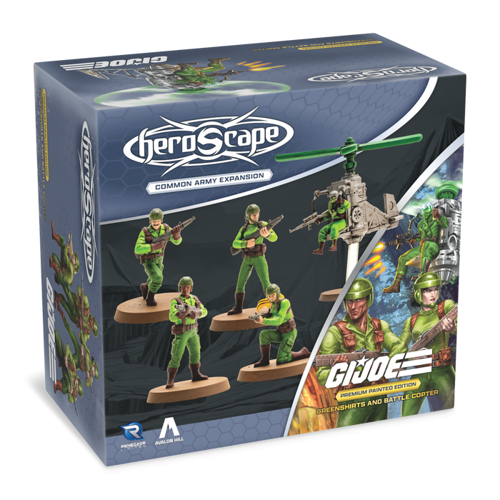 G.I. JOE Heroscape: Greenshirts and Battle Copter Common Army Expansion Painted