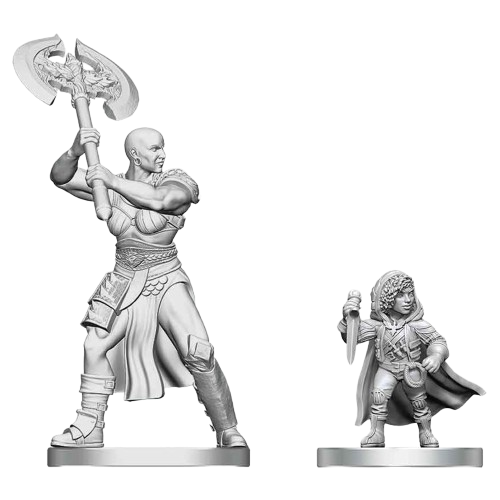 Dungeons and Dragons Nolzur`s Marvelous Unpainted Miniatures: W29 Goliath Barbarian and Halfling Rogue