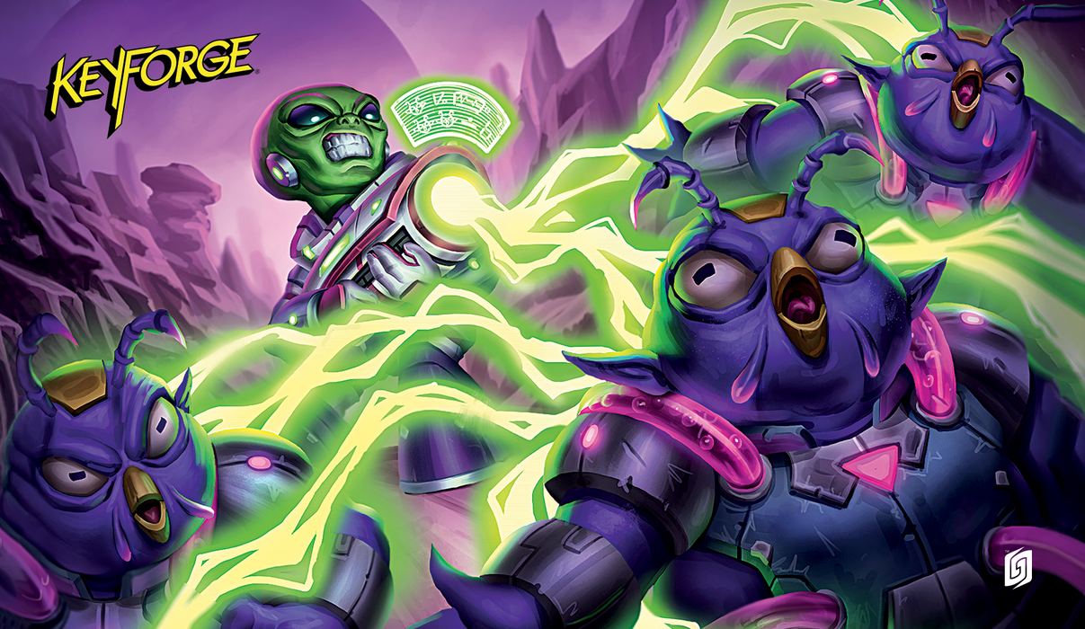 KeyForge: Winds of Exchange Playmat - Genetic Blast (House Mars)