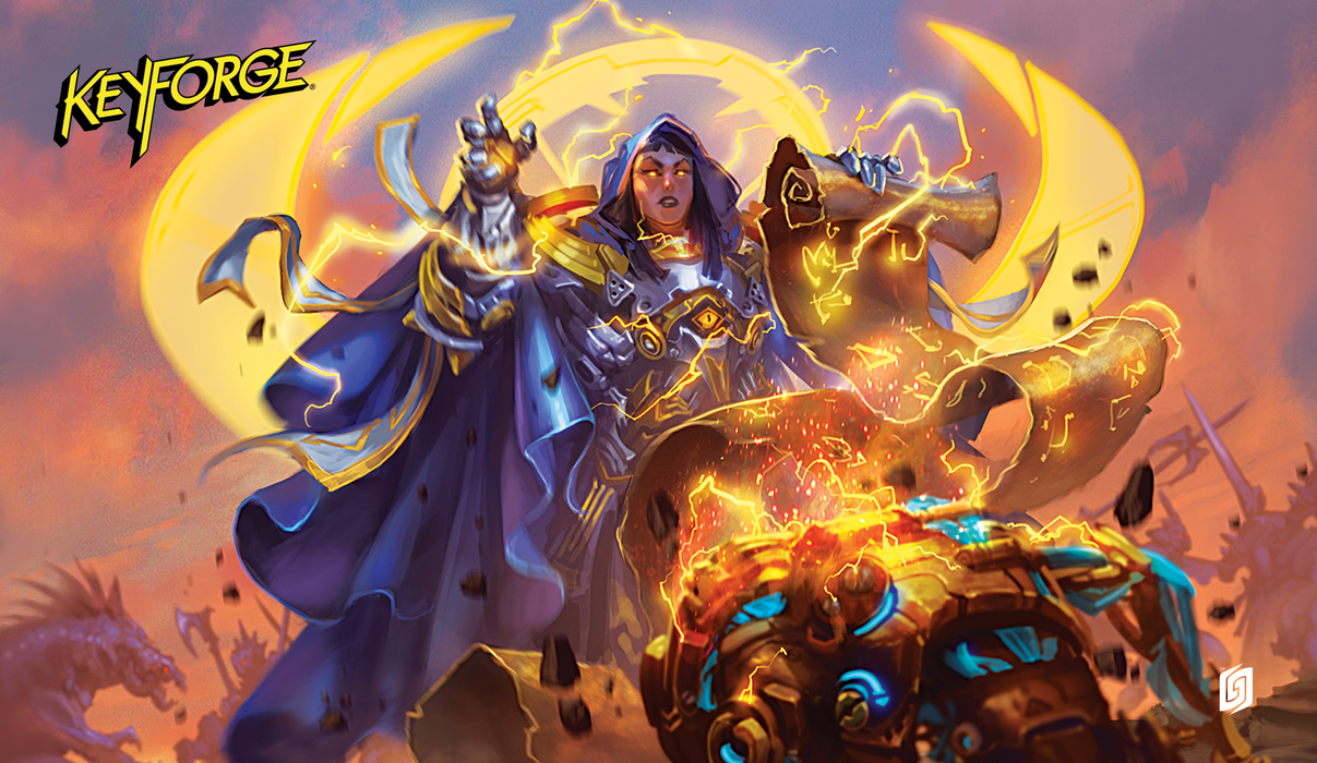 KeyForge: Winds of Exchange Playmat - Battlevangelist (House Sanctum)