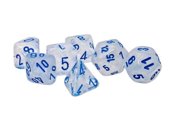 CHX 22581 Polyhedral 7-die set: Mega-hedral Borealis Icicle/light blue