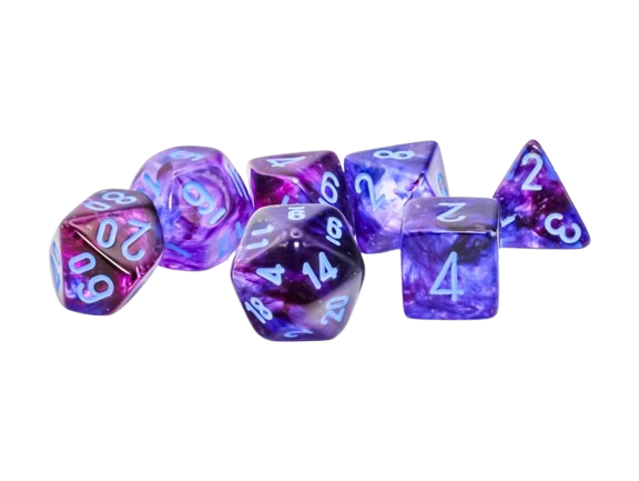 CHX 22547 Polyhedral 7-die set: Mega-hedral Nebula Nocturnal/blue