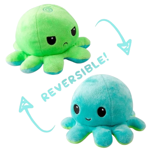 Reversible Octopus Plush: Green and Aqua