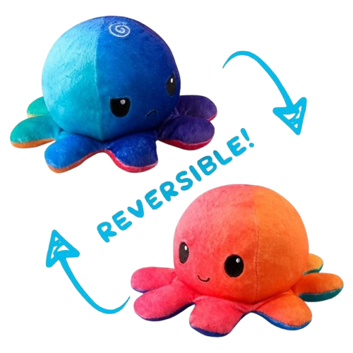 Reversible Octopus Plush: Sunset and Mermaid