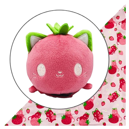 Plushie Tote: Pink Strawberry Cat