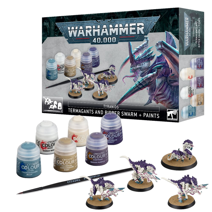 Warhammer 40k - Tyranids: Termagants and Ripper Swarm + Paints Set