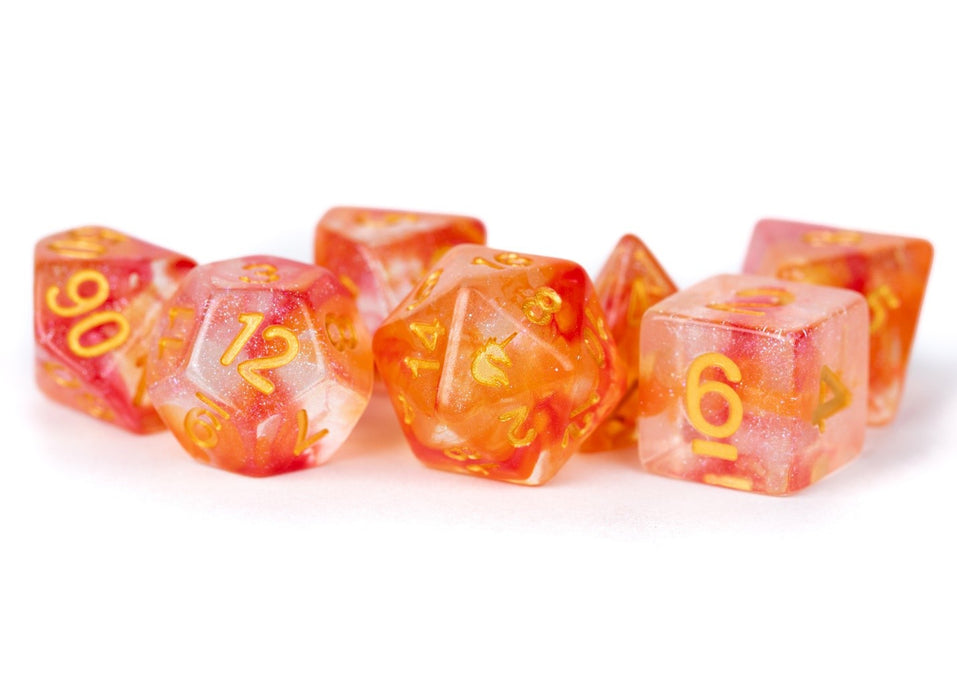 Unicorn Resin 16mm Polyhedral Dice Set: Mystic Embers (7)