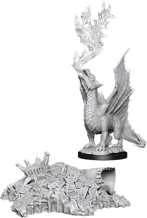 Dungeons and Dragons Nolzur`s Marvelous Unpainted Miniatures: W11 Gold Dragon Wyrmling and Small Treasure Pile