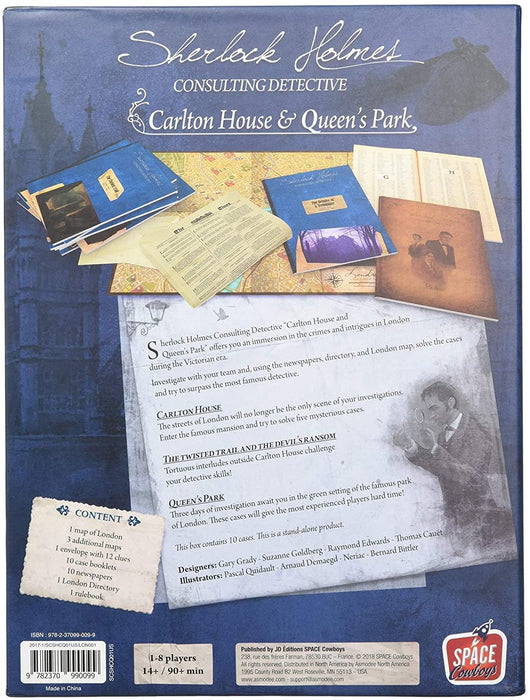Sherlock Holmes Consulting Detective: Carlton House and Queens Park