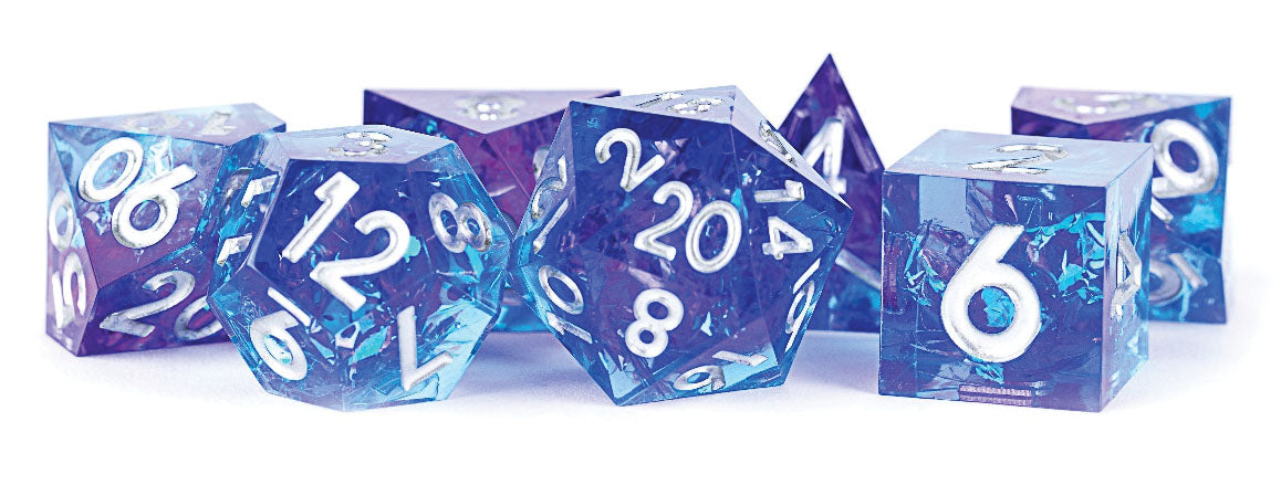 Handcrafted Sharp Edge Resin Dice Set: Oceanic Flare (7)