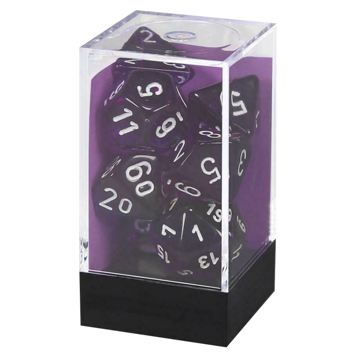 CHX 23077 Translucent Purple/white Polyhedral 7-Die Set