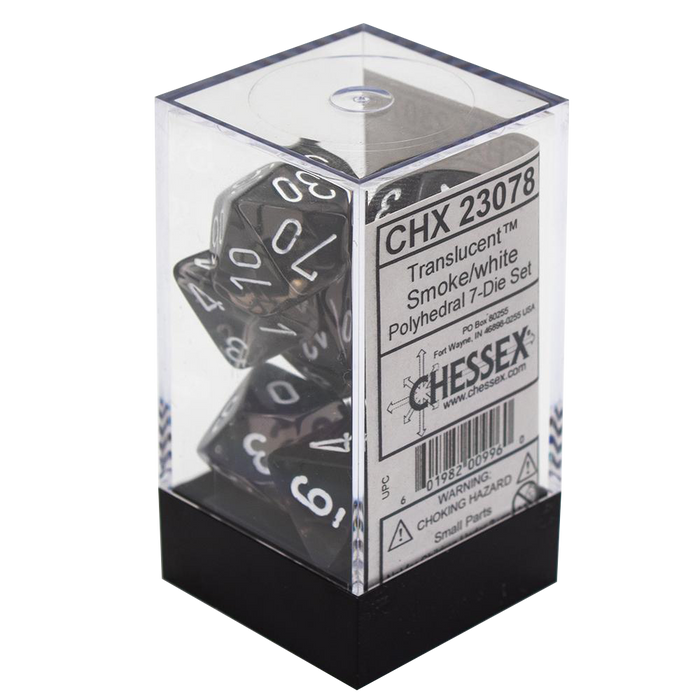 CHX 23078 Translucent Smoke/white Polyhedral 7-Die Set