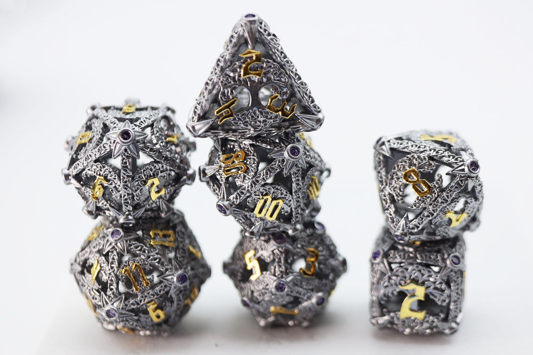 Trees of Virtue: Tree of Philomathy - Hollow Metal RPG Dice Set