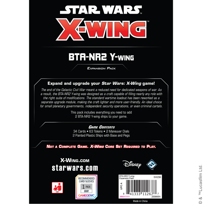 Star Wars: X-Wing 2nd Edition - BTA-NR2 Y- Wing Expansion Pack