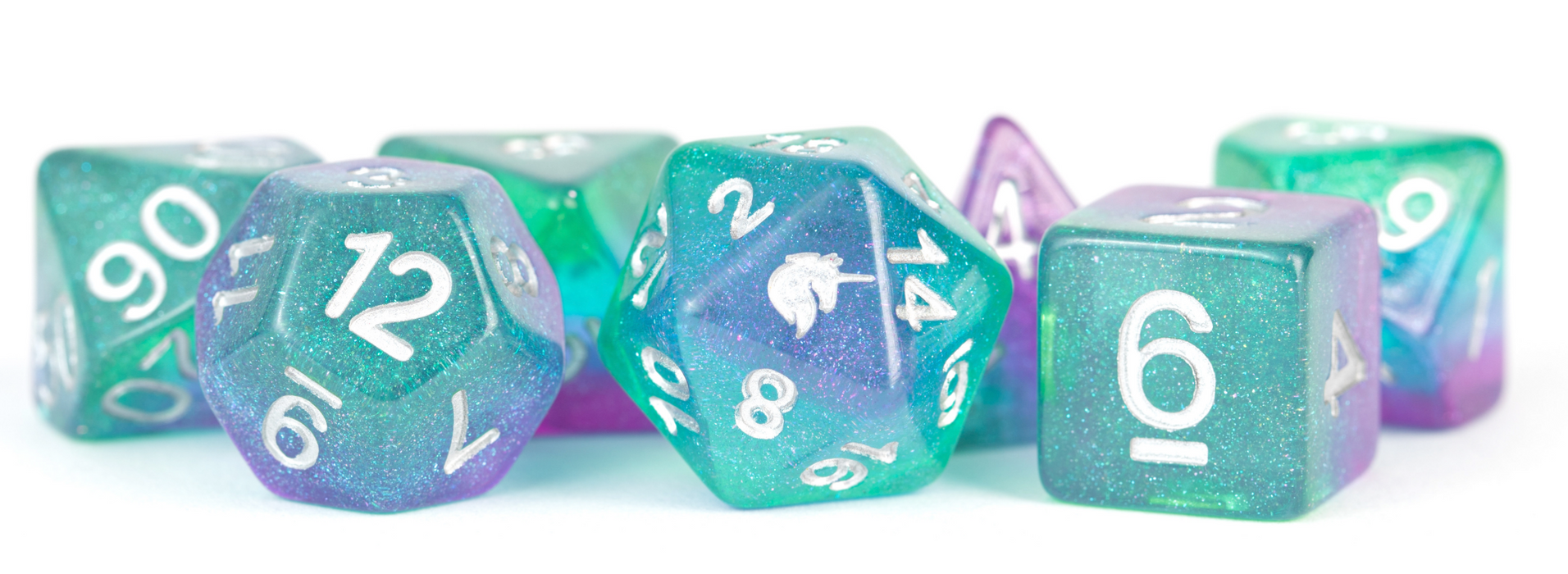 16mm Resin Poly Dice Set - Unicorn Aurora