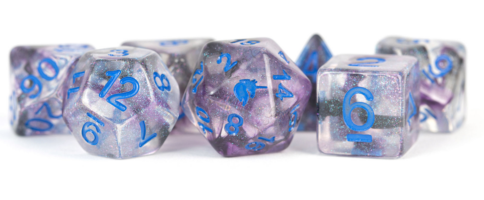 16mm Resin Poly Dice Set - Unicorn Stellar Storm