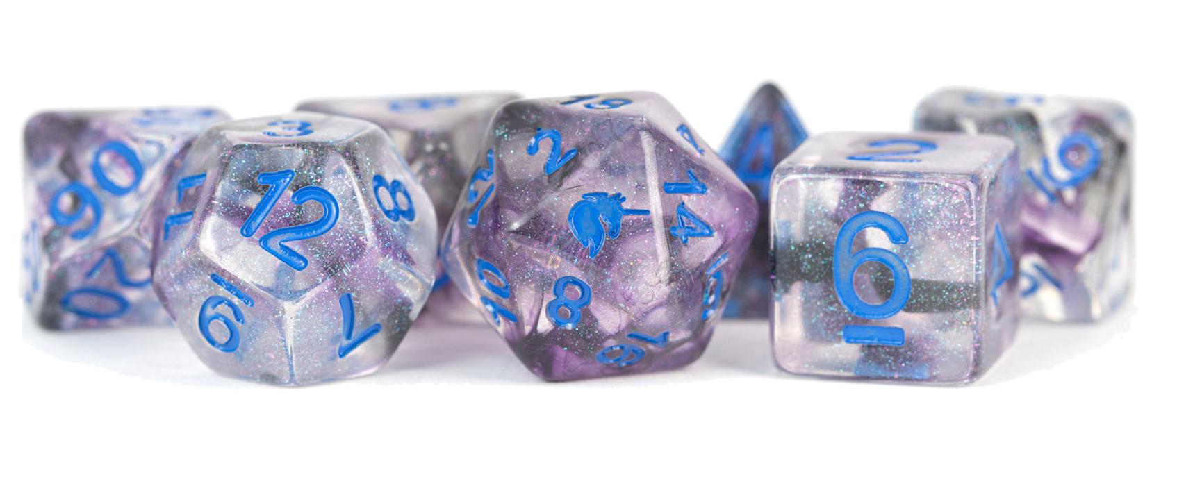 16mm Resin Poly Dice Set - Unicorn Stellar Storm