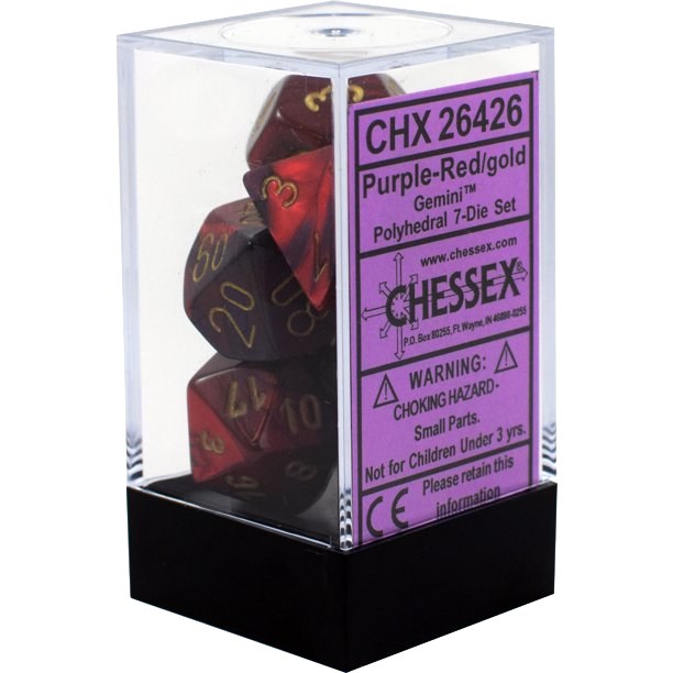 CHX 26426 Gemini Purple-Red/Gold Polyhedral 7-Die Set