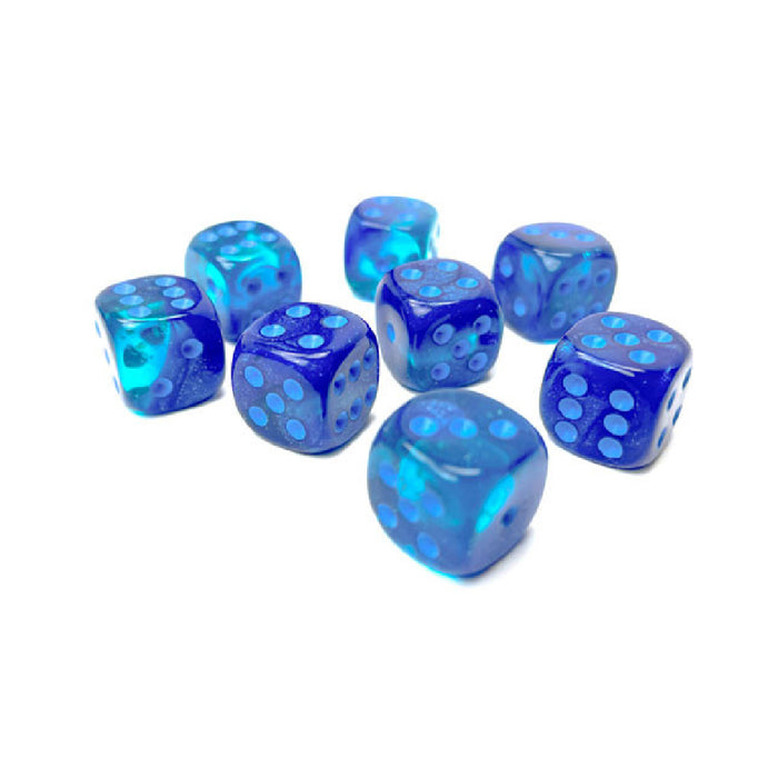 GEMINI® 12MM D6 BLUE-BLUE/LIGHT BLUE LUMINARY™ DICE BLOCK™ (36 DICE)